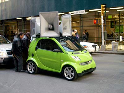 Car with Speakers