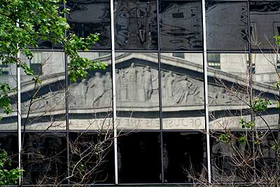 Reflected image of NY Courthouse