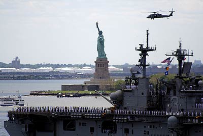 Ship with Statue of Liberty