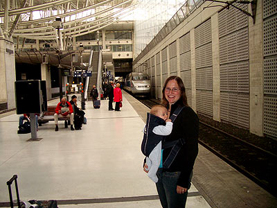 Laura and Ethan catching the TGV