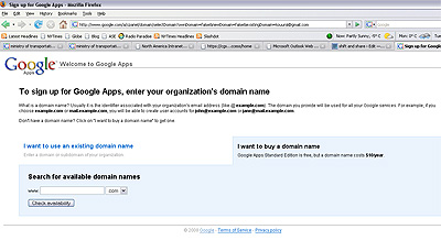 Buying a domain with Google Apps